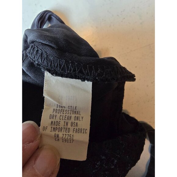 Vintage Betsey Johnson Black Silk Lace Slip Dress 90s Y2K Lingerie Style USA - Picture 7 of 9